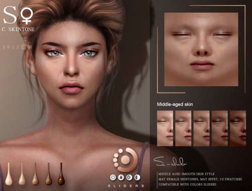 Middle aged  female skintones
