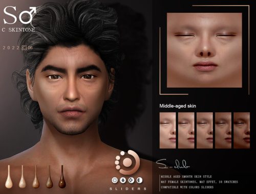 Middle aged  male skintones