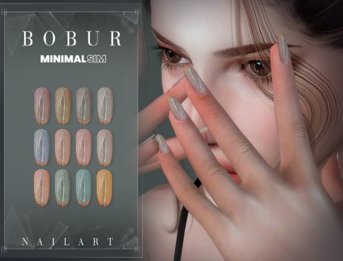 MinimalSim Cat eye nails with gold french