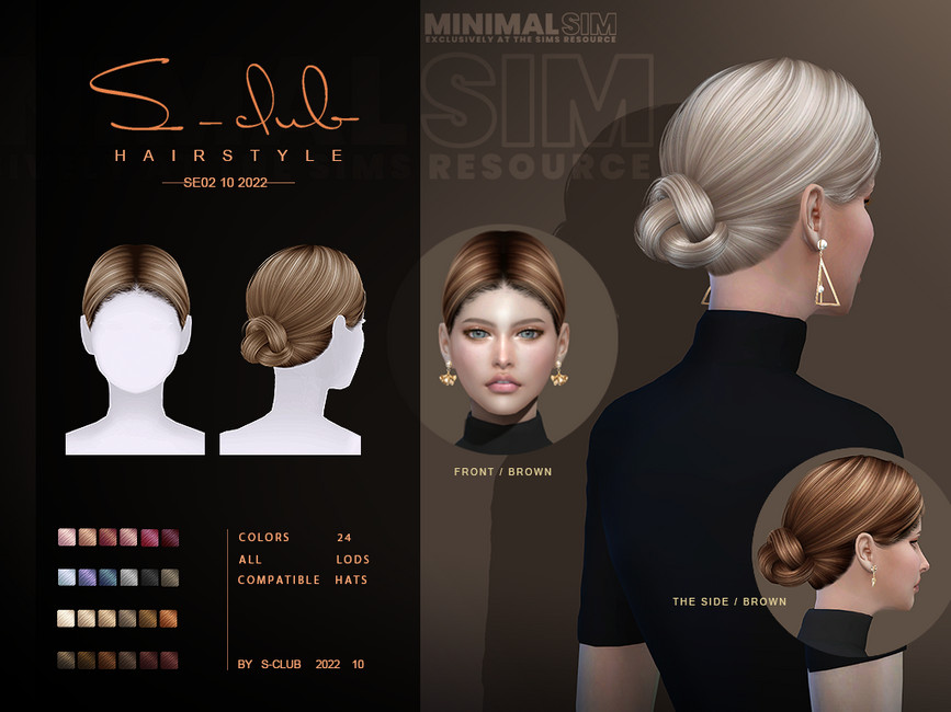 Minimalsim Elegante Updo Hairstyle Se02 2022 The Sims 4 Catalog 1916