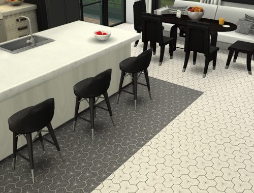 Modern Porcelain Sunburst Floor Tiles