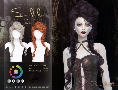 Modern Victorian Gothic Braid long curly hair