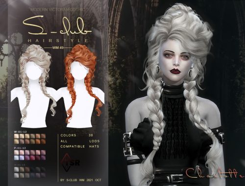 Modern Victorian Gothic Braid long curly hair