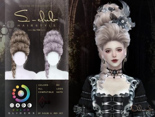 Modern Victorian Gothic curly hair buns(Orlando)