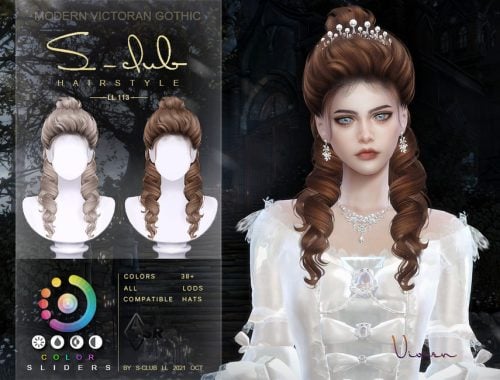Modern Victorian Gothic curly Long hair (Vivien)