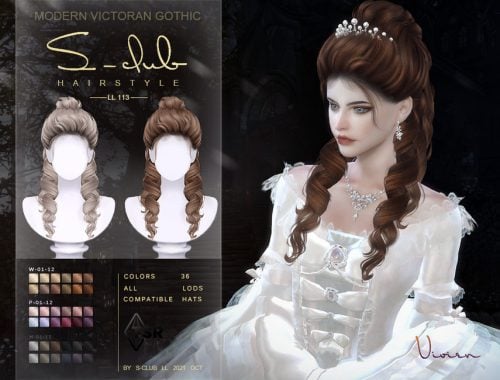 Modern Victorian Gothic curly Long hair (Vivien)