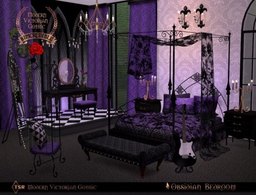 Modern Victorian Gothic - Obsidian Bedroom