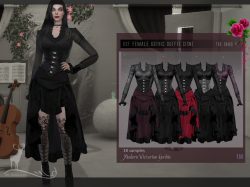 Modern Victorian Gothic_ Female gothic outfit Cisne - The Sims 4 Catalog