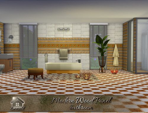 Modern Wood Panel bathroom