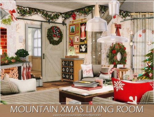 Mountain Xmas Living Room