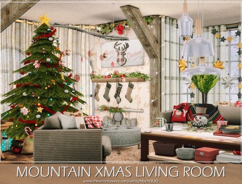Mountain Xmas Living Room