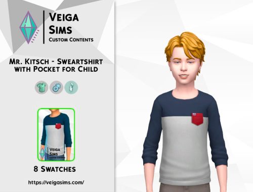 Mr. Kitsch - Bicolor Sweartshirt with Pocket for Child