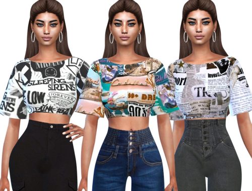 New Style Printed Crop Tops