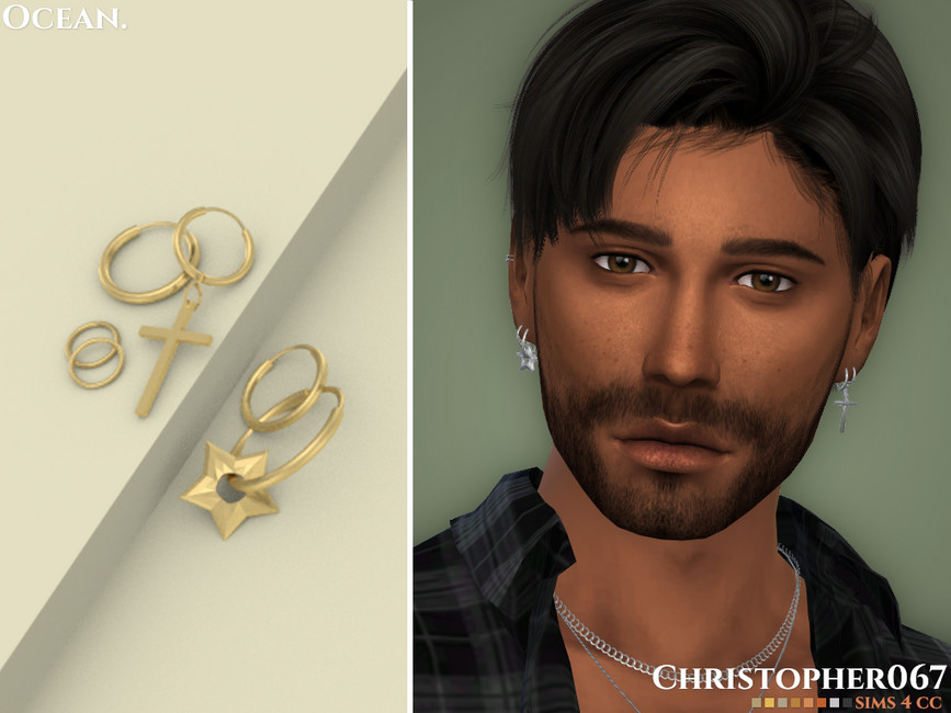Ocean Earrings / Christopher067 - The Sims 4 Catalog