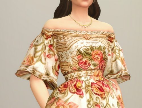 Off The Shoulder Embroidered Dress at Rusty Nail