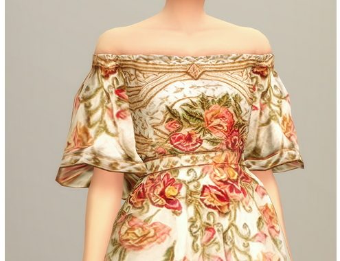 Off The Shoulder Embroidered Dress Shorter Edit at Rusty Nail