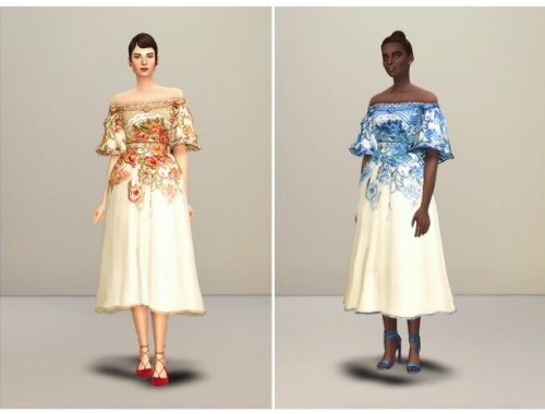 Off The Shoulder Embroidered Dress Shorter Edit at Rusty Nail