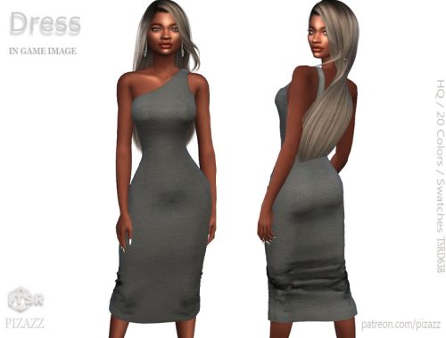 One shoulder midi