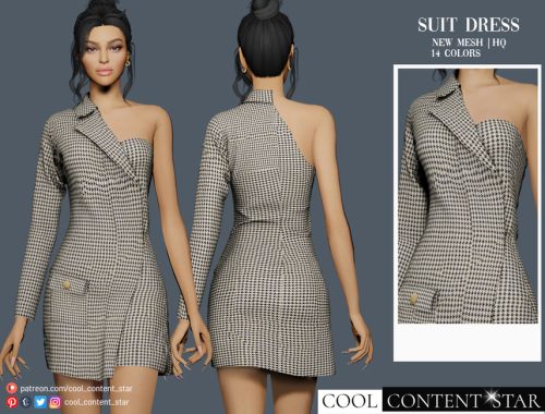 One Shoulder Suit Dress (Patreon)