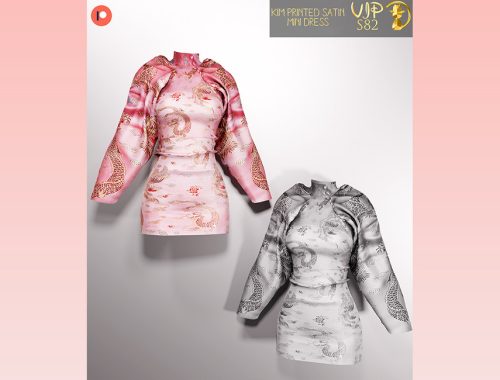 [PATREON] (Early Access) Kim Printed Satin Mini Dress S82