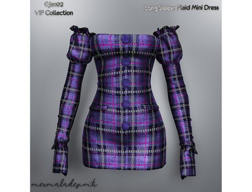[PATREON] Long Sleeve Plaid Mini Dress (Early Access)
