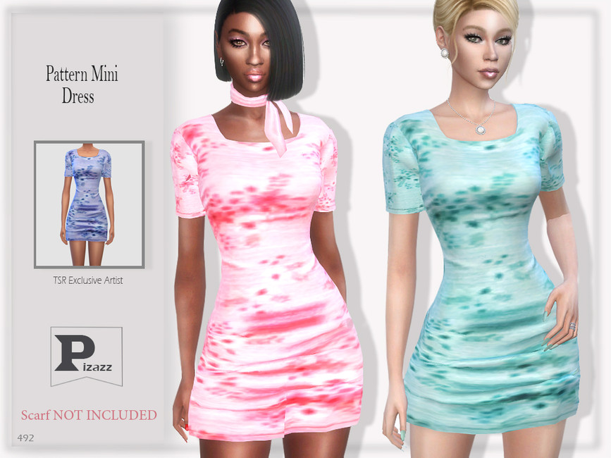 Pattern Mini Dress - The Sims 4 Catalog