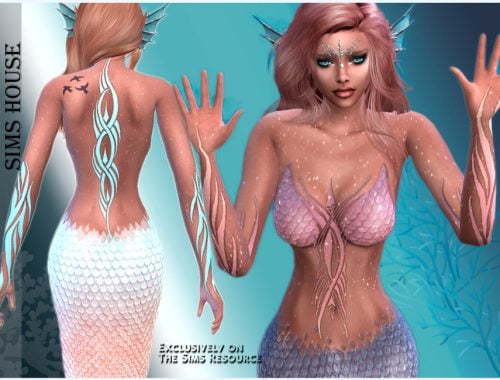 Patterned Mermaid Top