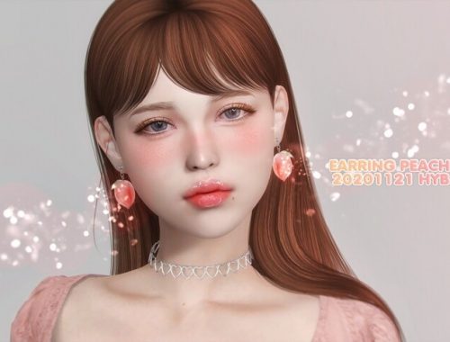 PEACH EARRINGS at Hayanbom