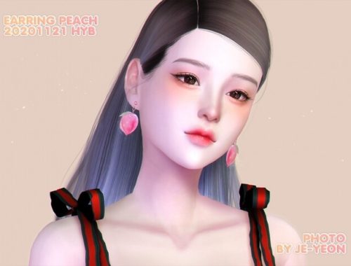 PEACH EARRINGS at Hayanbom