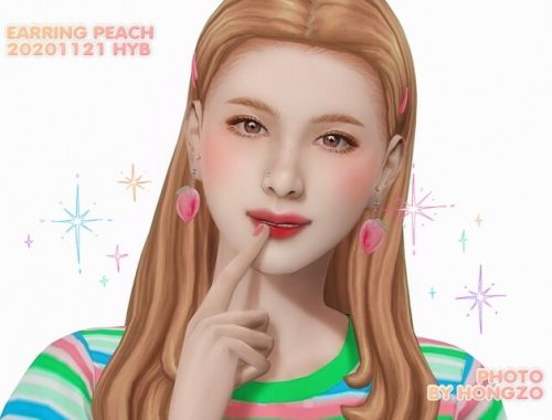 PEACH EARRINGS at Hayanbom