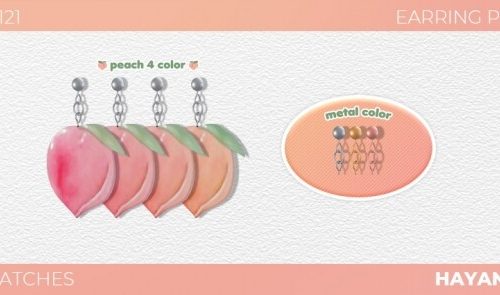 PEACH EARRINGS at Hayanbom