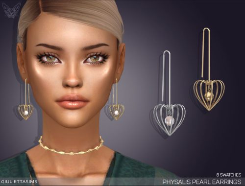 Physalis Pearl Earrings with Piercing (2 versions)