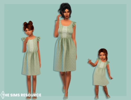 Pimpled dress with lace Child
