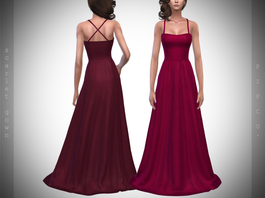 Pipco - Scarlet Gown. - The Sims 4 Catalog