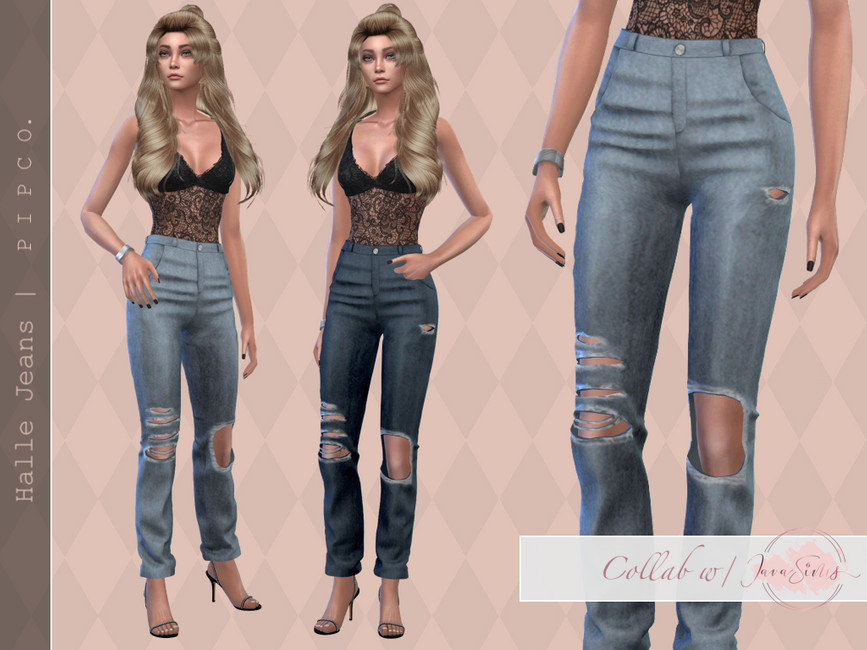 PipcoxJavaSims Collab - Halle 3D Jeans. - The Sims 4 Catalog