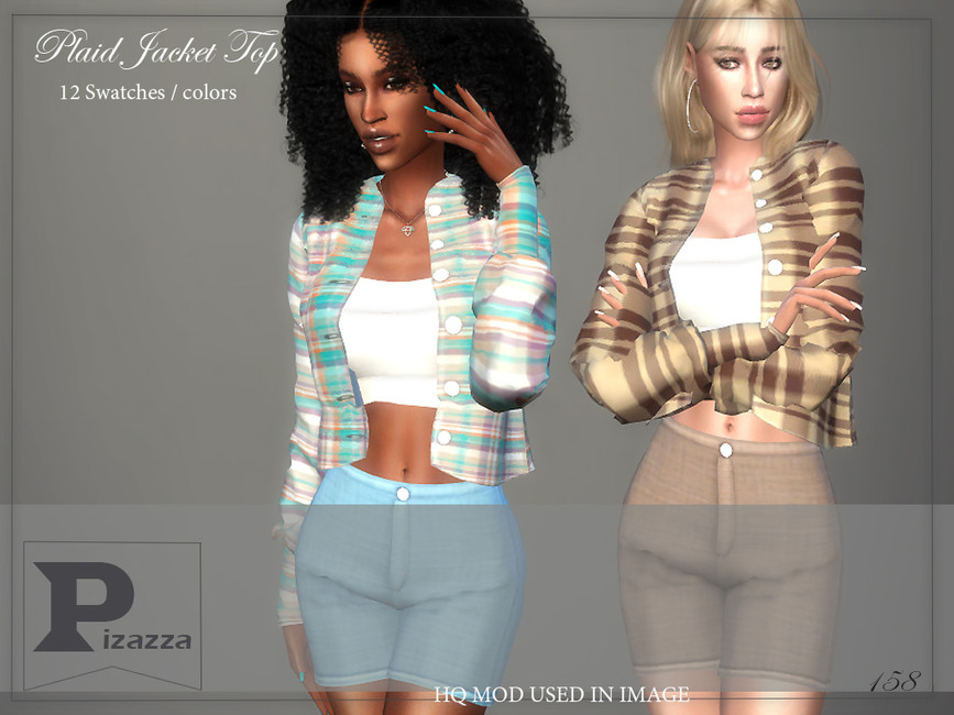 Plaid Jacket Top - The Sims 4 Catalog