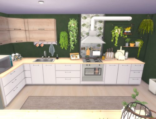 Plant Lover's Apartment - Kitchen + Dining + Living