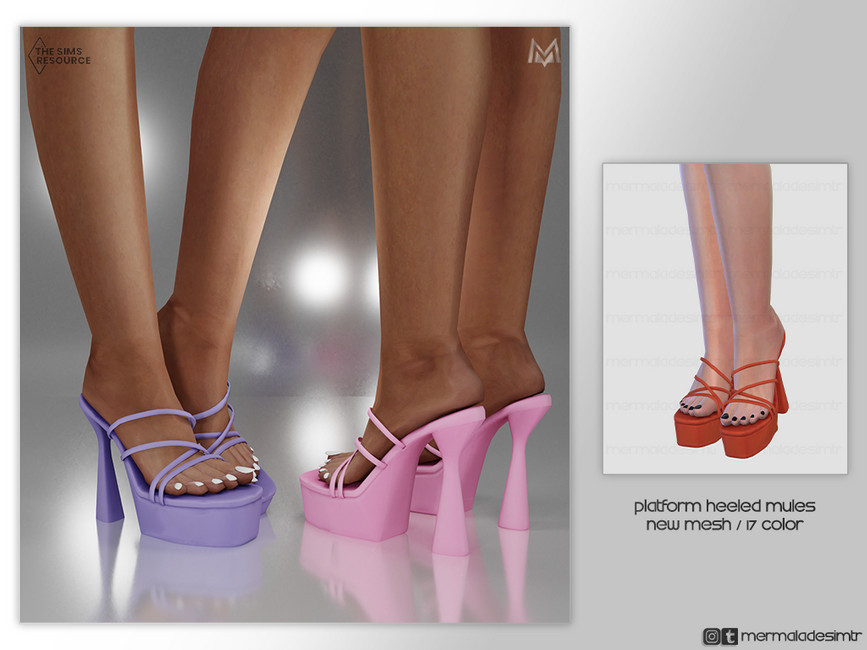 Platform Heeled Mules S05 - The Sims 4 Catalog