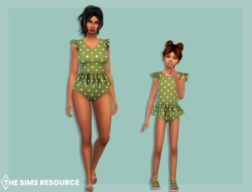 Polka dot swimsuit with ruffles Child