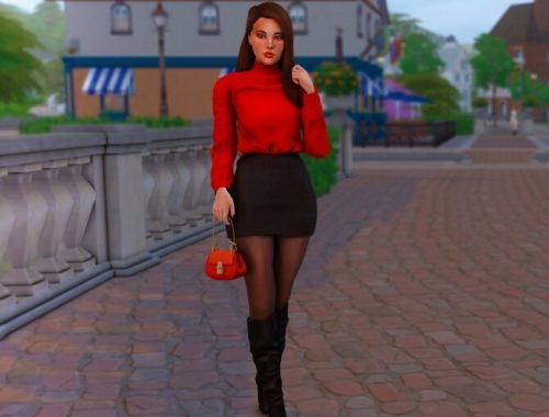 Posing with a cute little purse 34 at Katverse