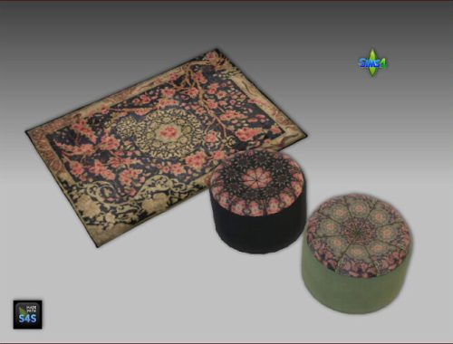 Poufs and rugs by Mabra at Arte Della Vita