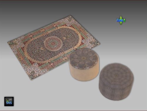 Poufs and rugs by Mabra at Arte Della Vita