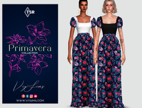 PRIMAVERA Collection -FLORAL  LONG DRESS [I]