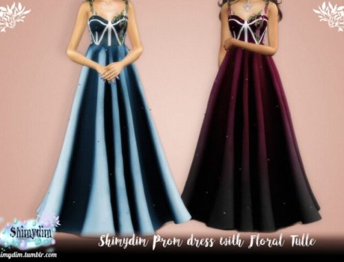 Prom Dress With Floral Tulle