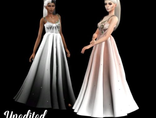 Prom Dress With Floral Tulle