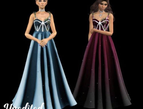 Prom Dress With Floral Tulle
