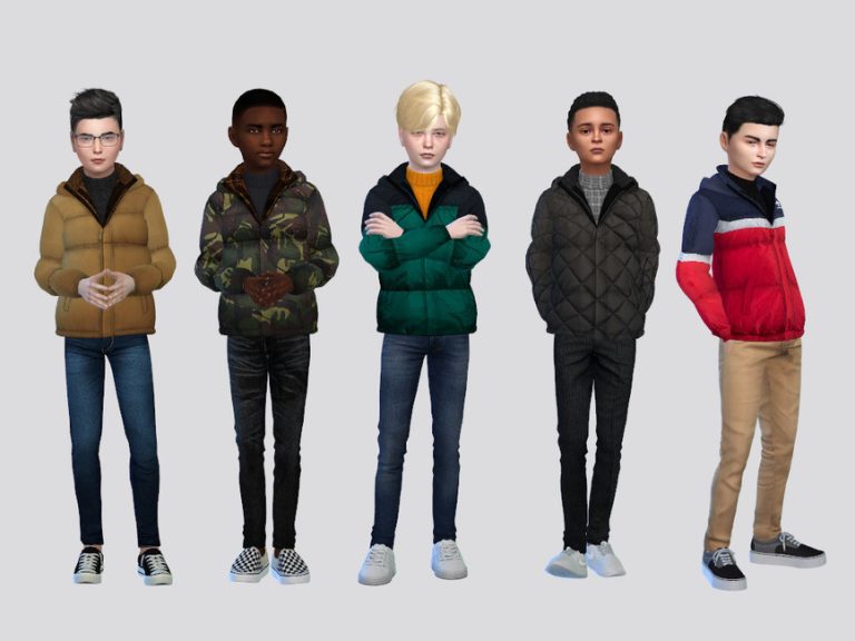 Puffer Jacket Boys - The Sims 4 Catalog