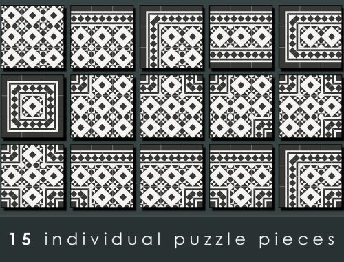 PUZZLE FLOOR No. 2 – Classic Edwardian Tiles with Border