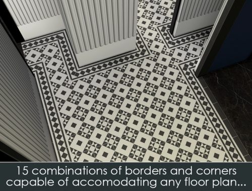 PUZZLE FLOOR No. 2 – Classic Edwardian Tiles with Border