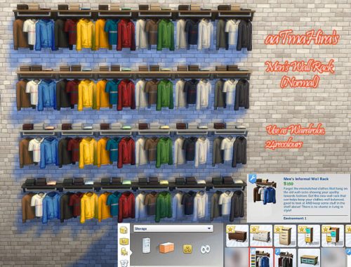 Recoloured Wardrobe Men?s Wall Racks
